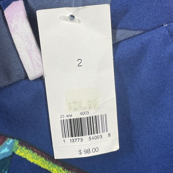 NEW Banana Republic Pants Womens 2 blue pink floral avery straight leg preppy - Picture 5 of 11